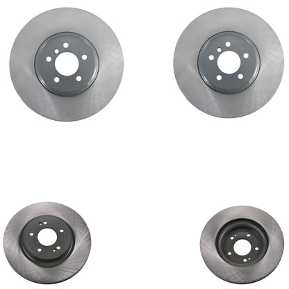 Front & Rear GEO Coated Rotors & EPS Brake Pads For BMW 550i GT 2010 2012 2015