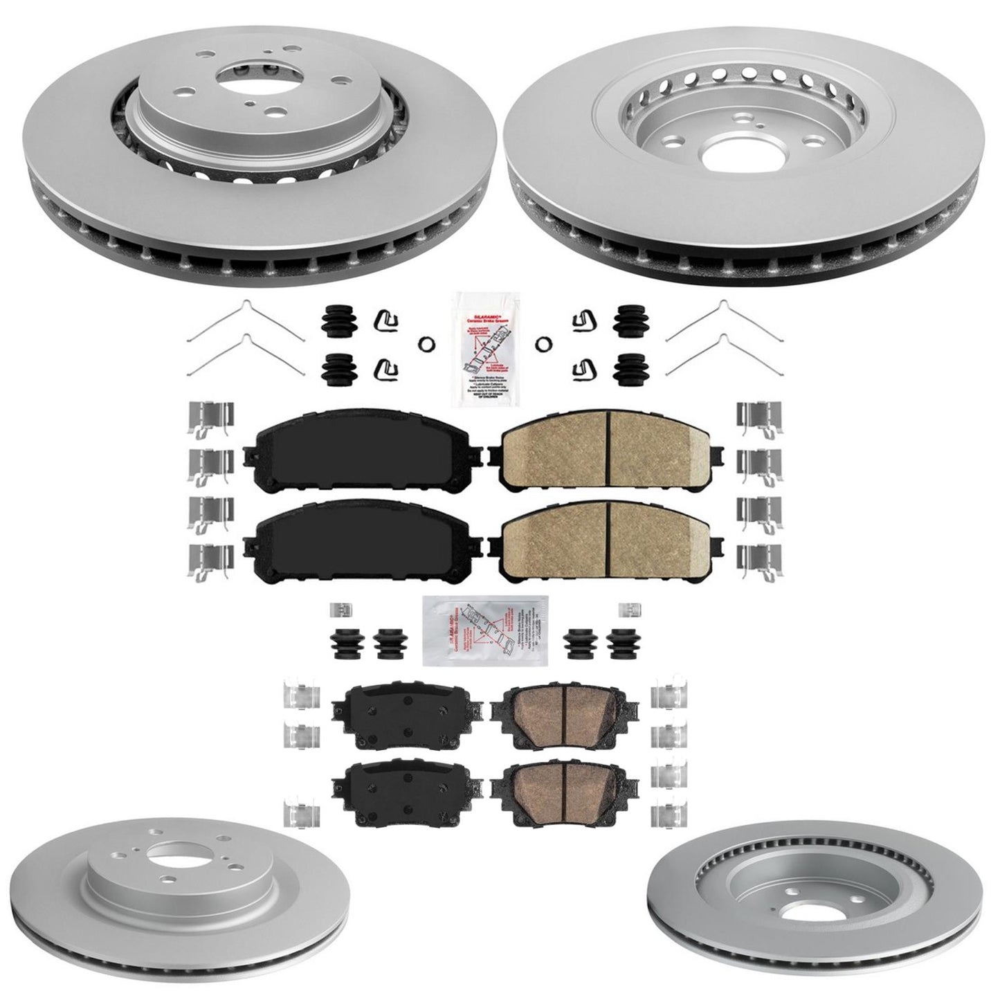 Coated Disc Brake Rotors & Brake Pads for Lexus NX250 NX350 2022 2023 2024 2025