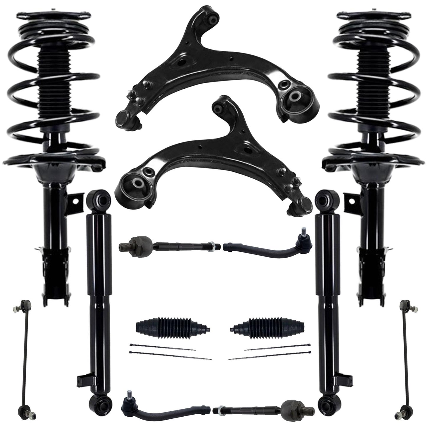 Frt Coil Spring Struts Control Arms Tie Rods for Hyundai Veracruz 2007 2010 2012