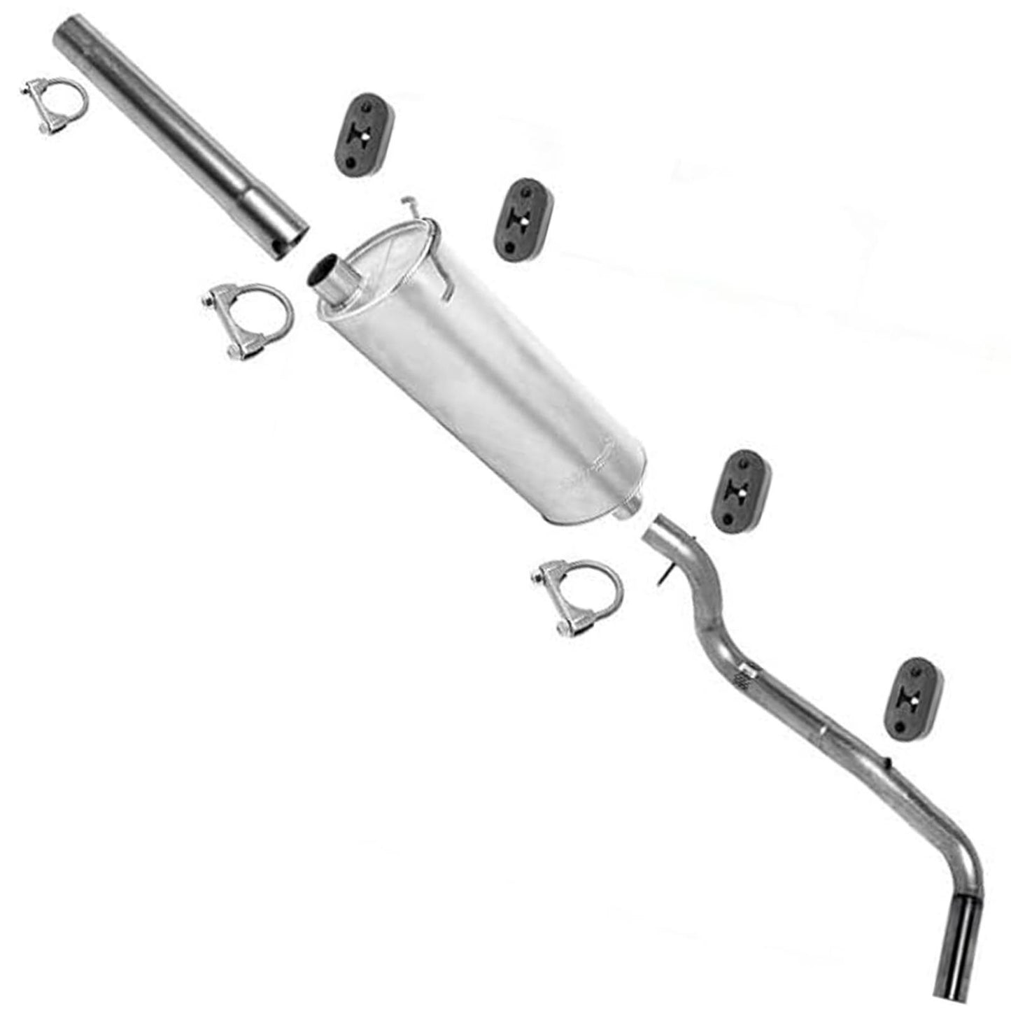 Se adapta al tubo de escape silenciador Dodge Dakota V6 V8 2000-2003 con base de rueda de 112 pulgadas y tracción en las 4 ruedas