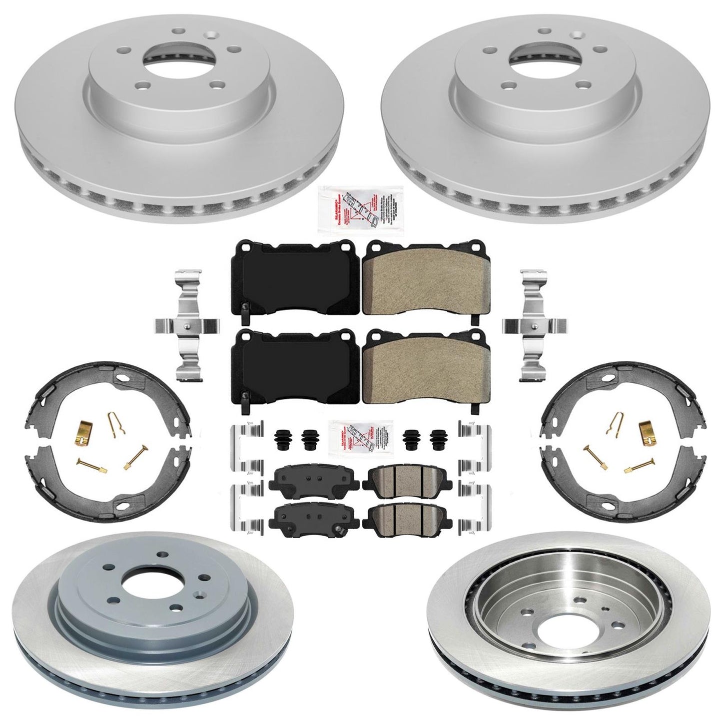 Coated Disc Brake Rotors Brake Pads for Cadillac ATS Dual Piston Caliper 13-19