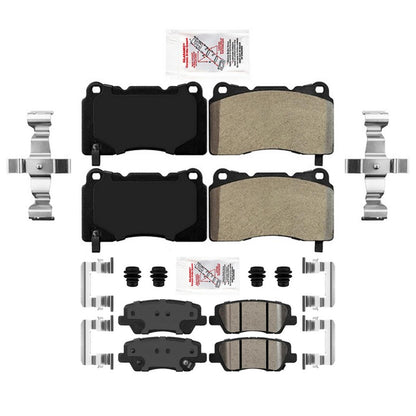 Coated Disc Brake Rotors Brake Pads for Cadillac ATS Dual Piston Caliper 13-19