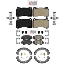 F&R Disc Brake Pads Parking Shoes for Cadillac ATS Dual Piston Caliper 13-19