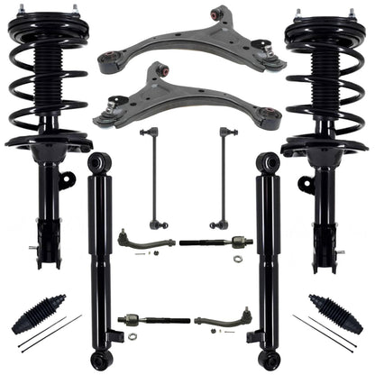 Frt Coil Spring Struts Control Arms Tie Rods for Hyundai Santa Fe AWD A/T 07-09