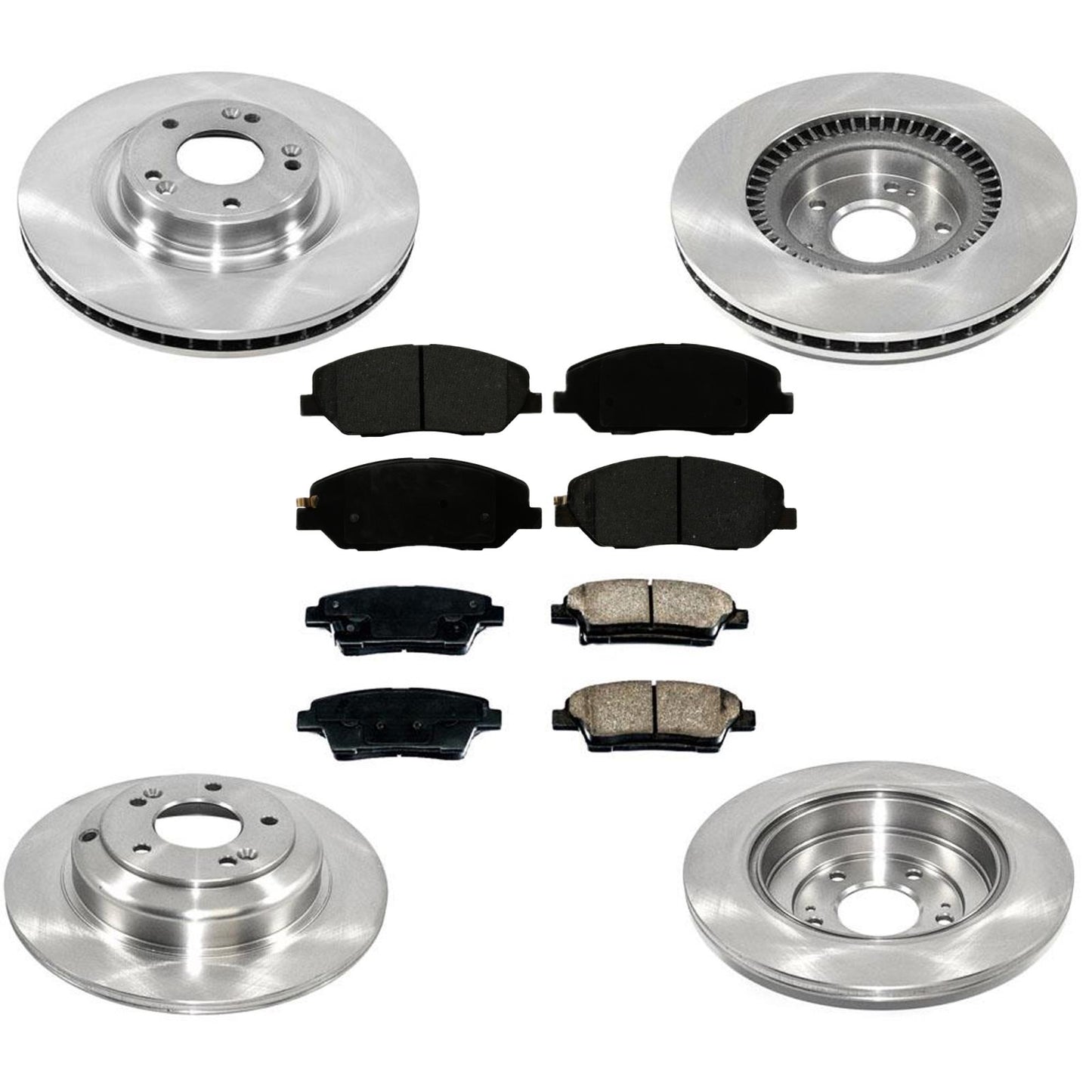Front Rear Disc Rotors Disc Brake Pads for Hyundai Genesis 3.8L 4 Door 2010 2011