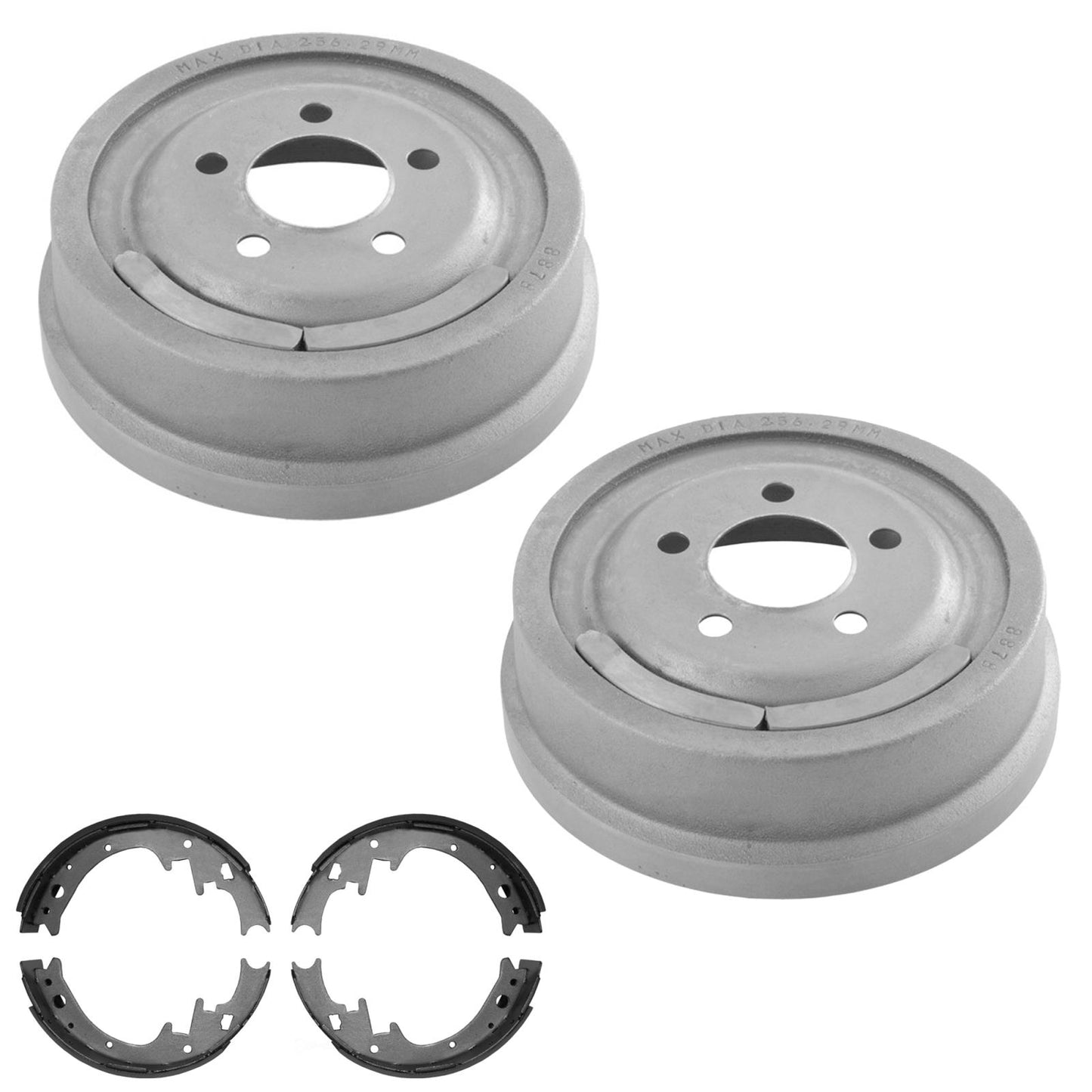 10 Inch Rear Brake Drums & Brake Shoes Fits Dodge B100 B150 1978 1982 1983 1984