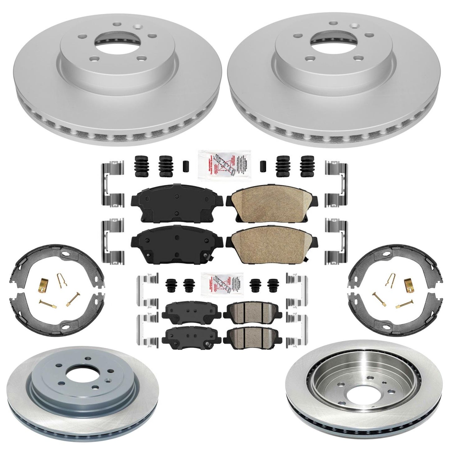 Coated Disc Brake Rotors Brake Pads for Cadillac ATS Single Piston Caliper 13-19
