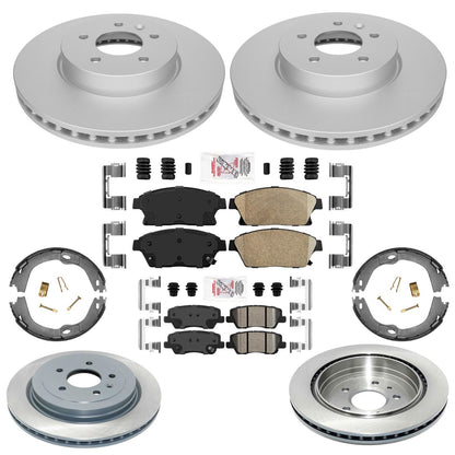 Coated Disc Brake Rotors Brake Pads for Cadillac ATS Single Piston Caliper 13-19