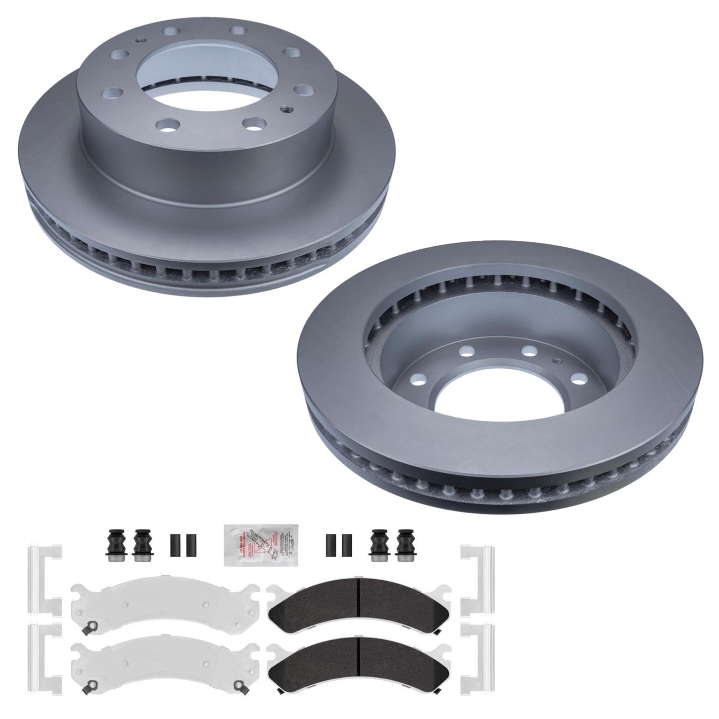 Front Coated Rotors & Pads For Chevrolet Express 3500 03-20 Over 9600LB Vehicle