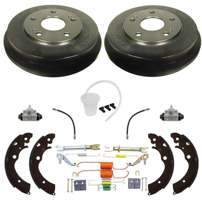 Rear Brake Drums Brake Shoes Springs Cylin for Honda Accord 03-07 2.4L DX LX