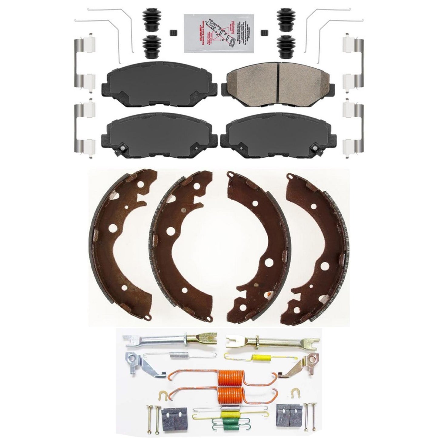 Ceramic Front Disc Pads Brake Shoes Springs for Honda Accord 03-07 2.4L DX LX