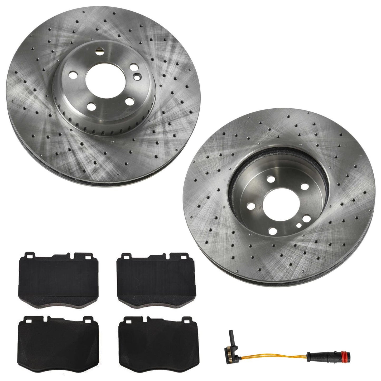 Front Disc Brake Rotors EPS Pads For Mercedes Benz C300 AMG Sport Package 15-21