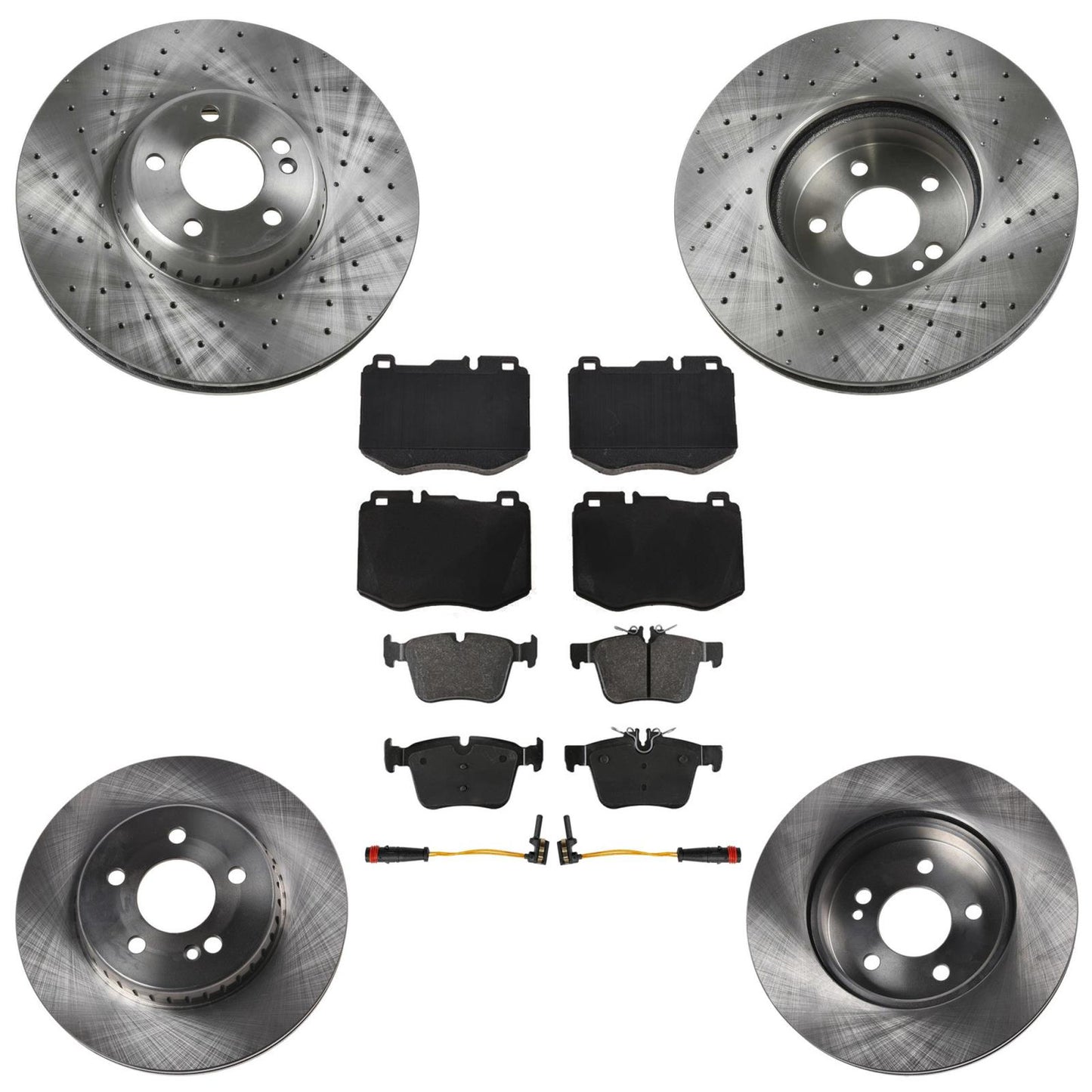 Disc Brake Rotors & EPS Pads For Mercedes Benz C300 AMG Sport Package 2015-2021