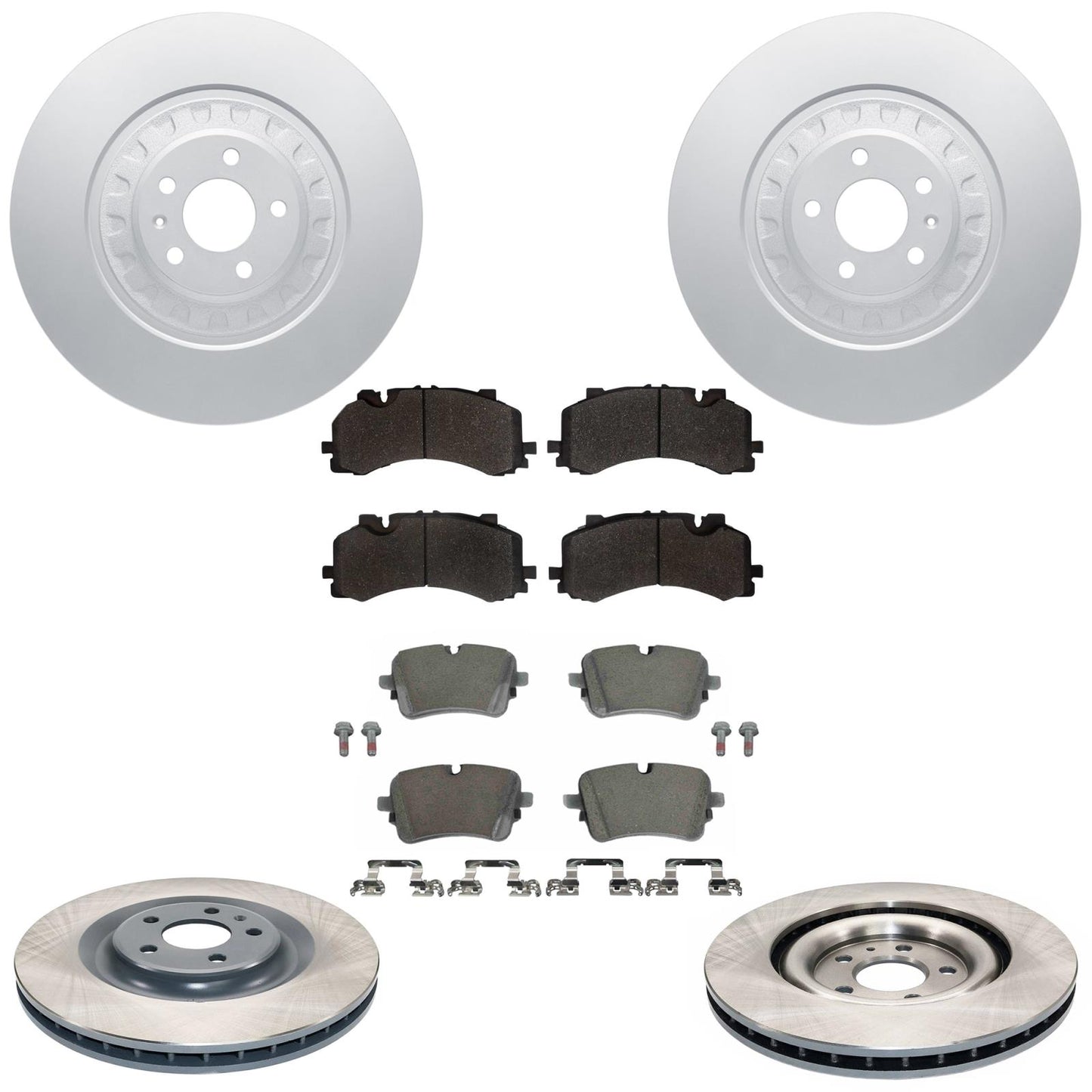 Front & Rear GEO Coated Rotors & EPS Brake Pads For Audi SQ7 SQ8 2020-2026 400MM