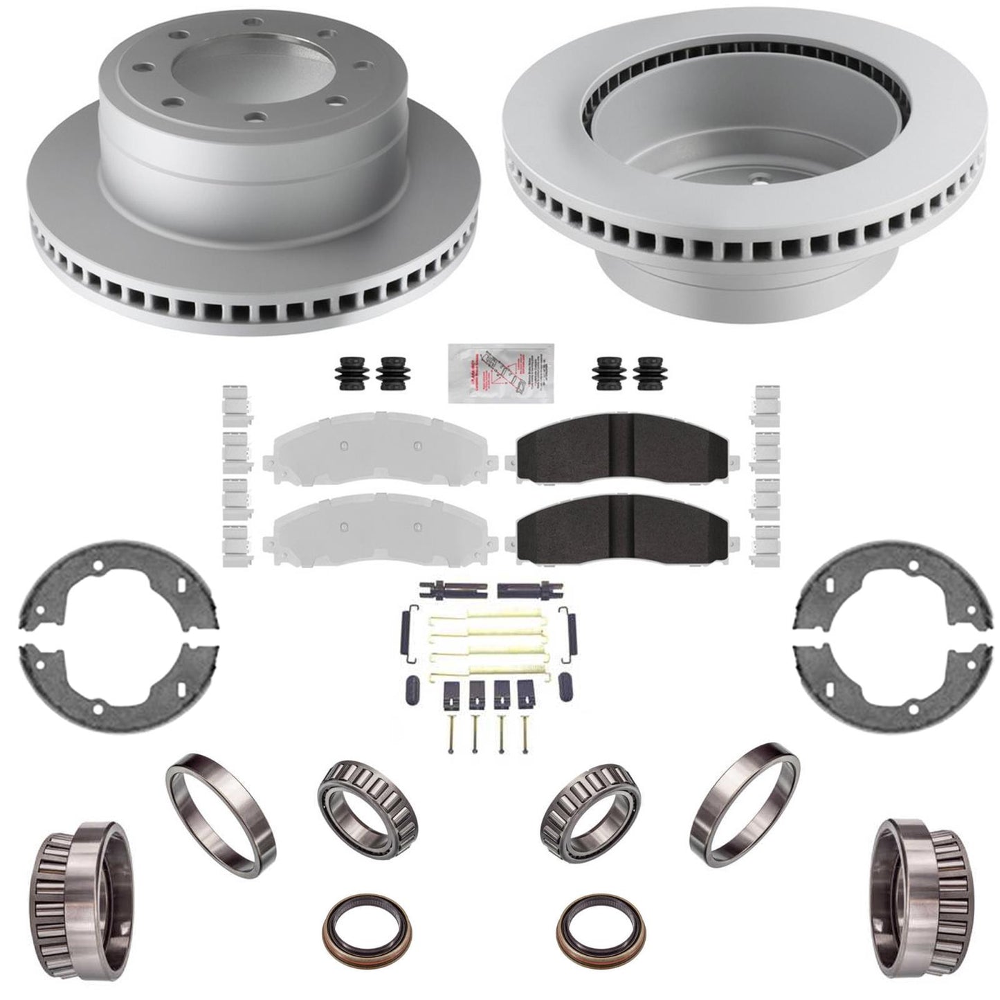 Rear Brake Rotors Pads Wheel Bearings for Ford F250 Super Duty 2017 2020 2022