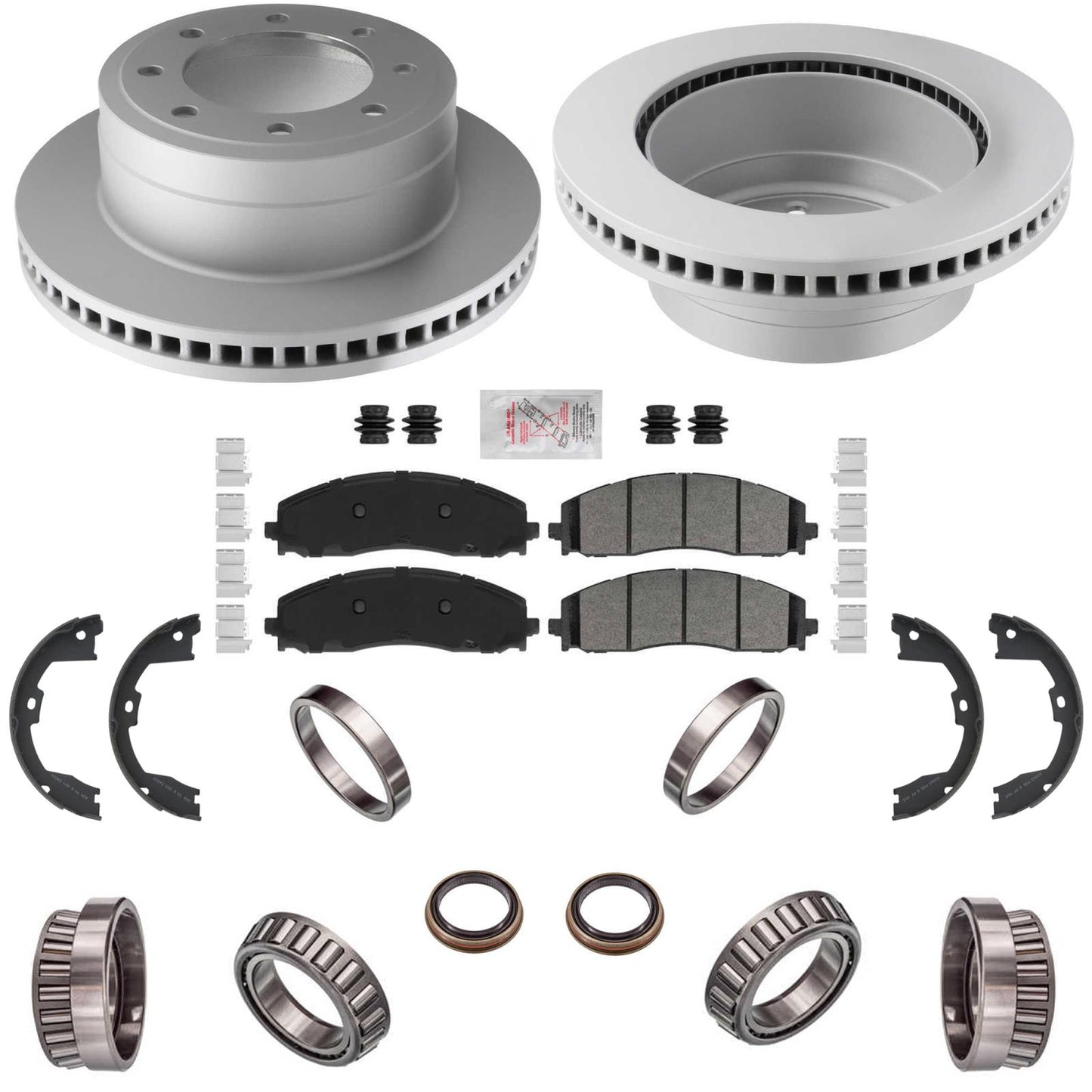 Rear Brake Rotors Pads Wheel Bearings for Ford F250 Super Duty 2023 2025 2026