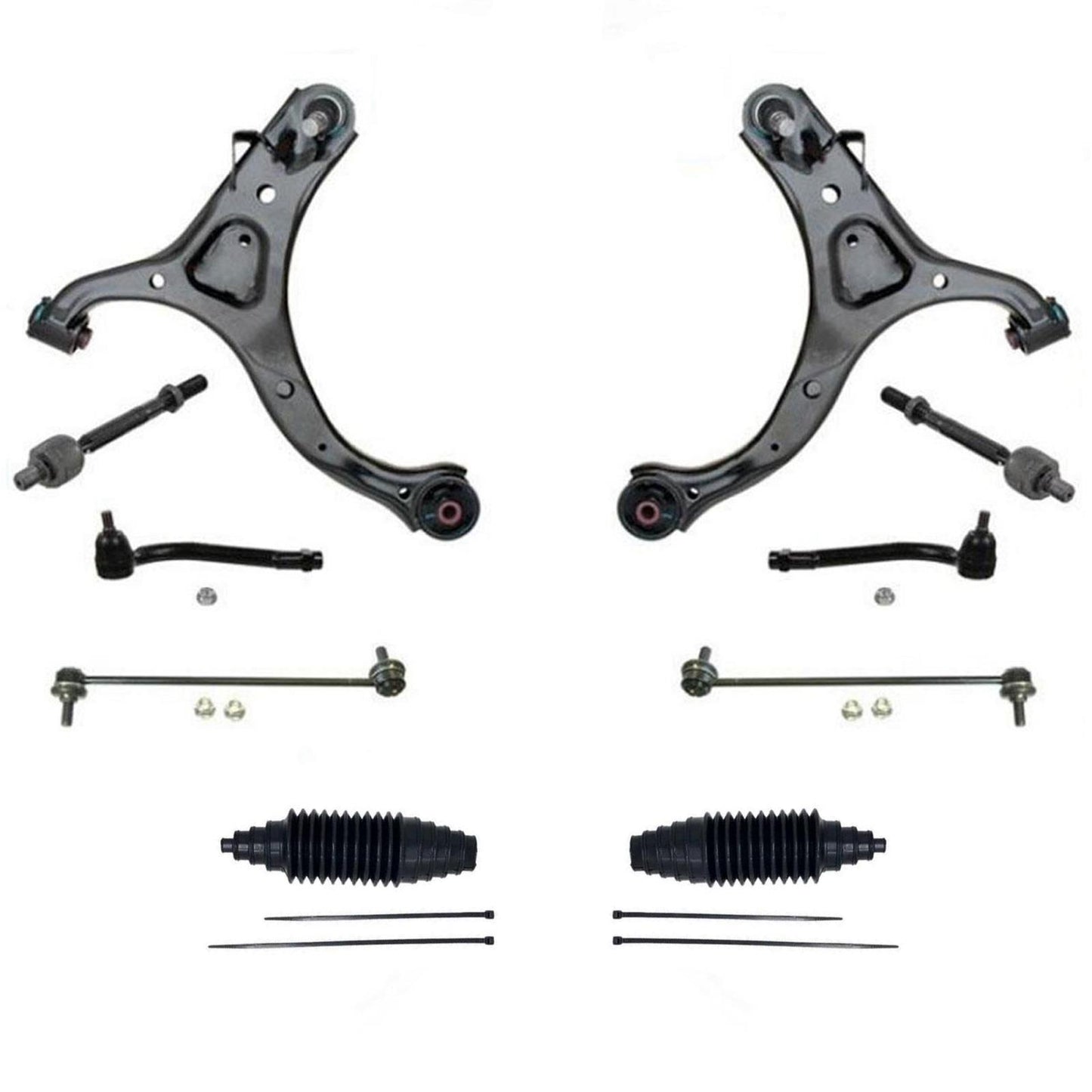 Front Control Arms with Ball Joint Tie Rods Fits Hyundai Santa Fe 2007-2012