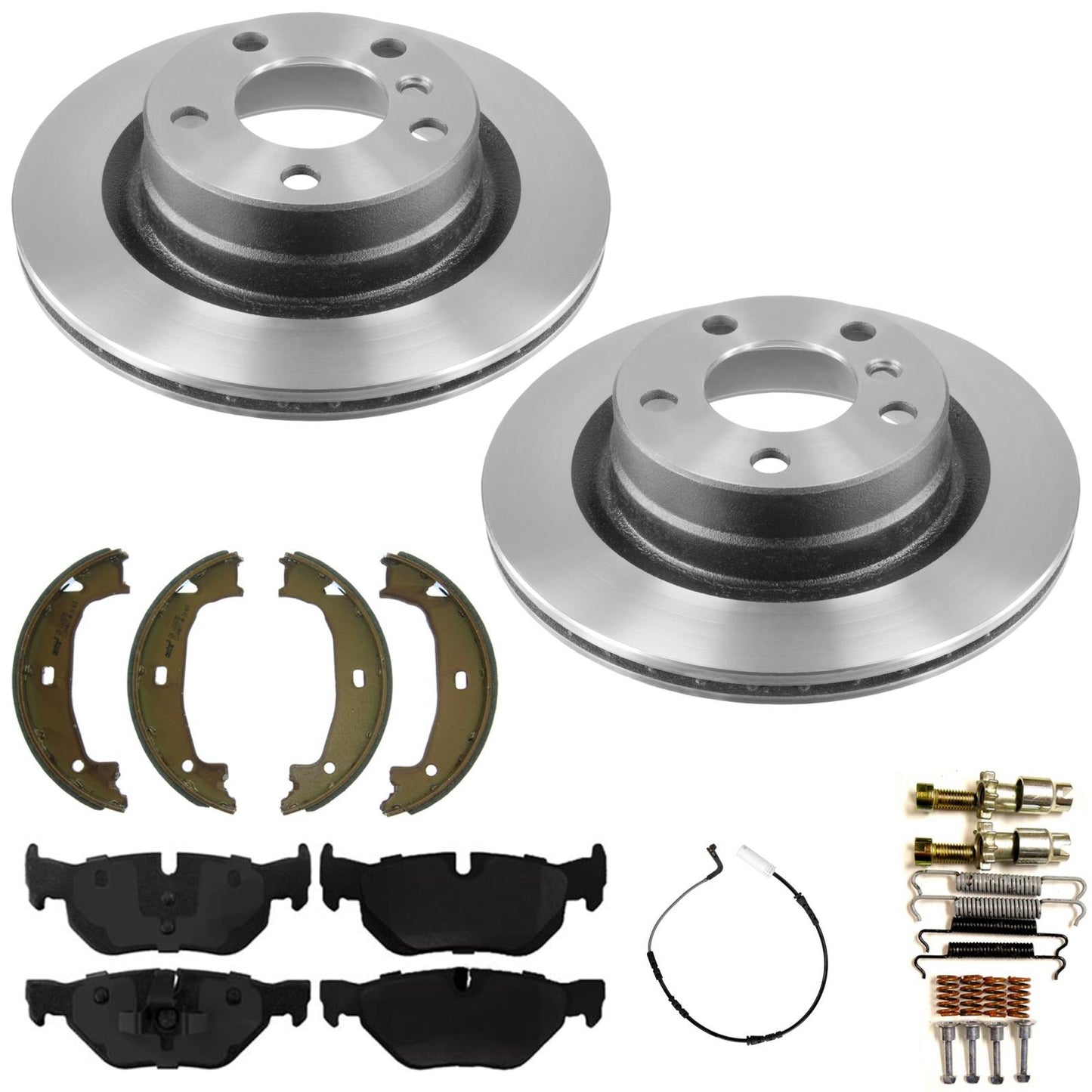 Rear Disc Brake Rotors R90 Pads For BMW 328i 08-09 Rear Wheel Drive Coupe Sedan