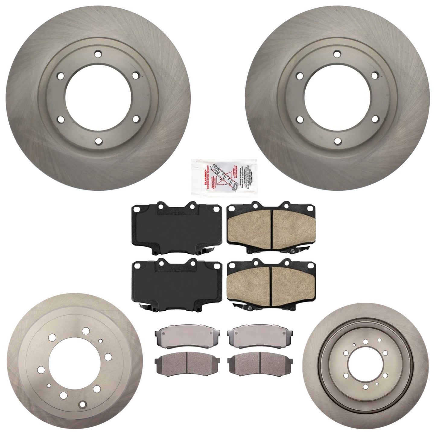 Front & Rear Brake Pads Rotors For Toyota Land Cruiser 93-97 & Lexus LX450 96-97