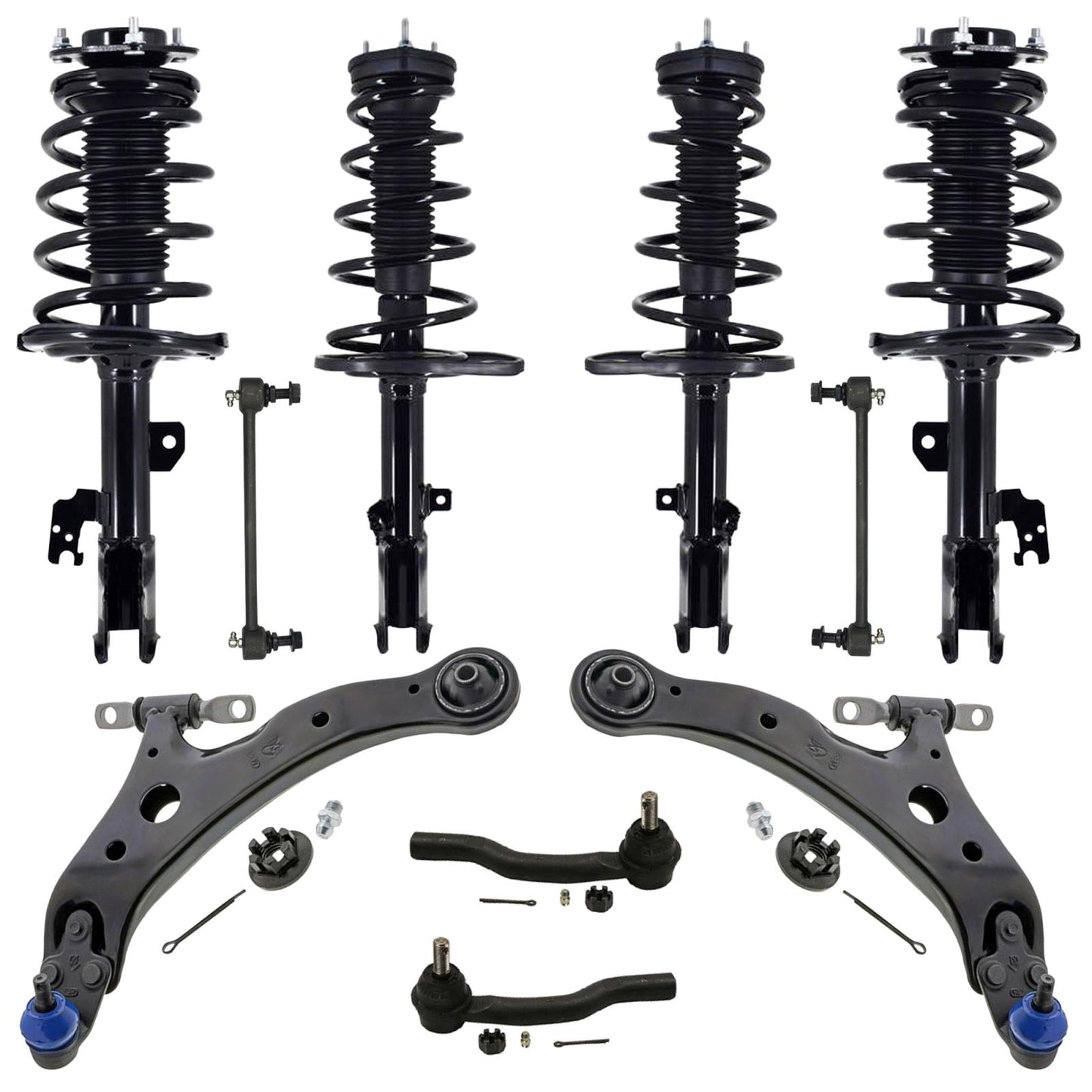 Front & Rear Struts Control Arms Tie Rods & Links For Toyota Camry V6 2007-2011