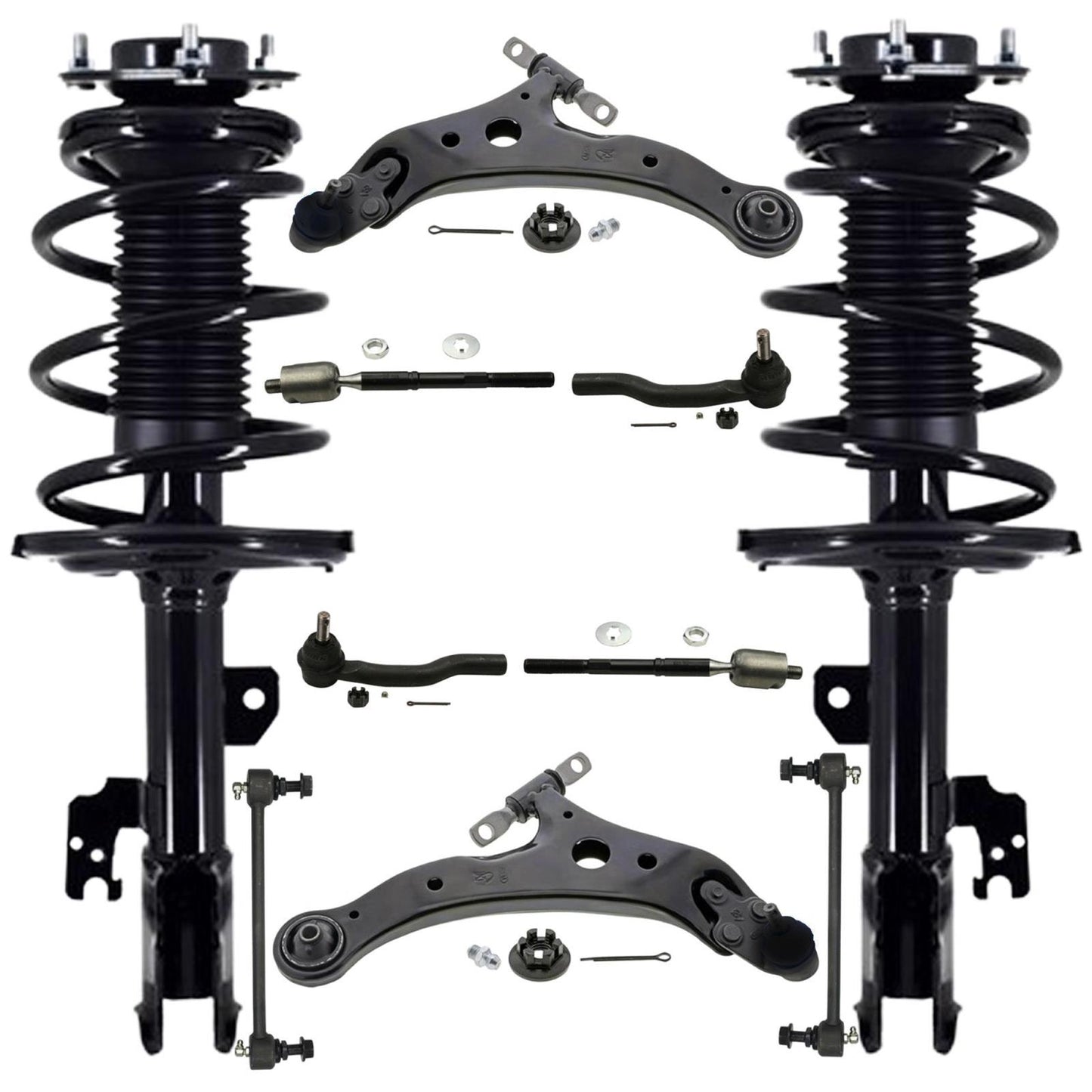 Front  Struts Lower Control Arms Tie Rods & Links For Toyota Camry 4 Cyl 07-2011