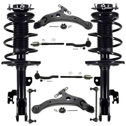 Front  Struts Lower Control Arms Tie Rods & Links For Toyota Camry 4 Cyl 07-2011