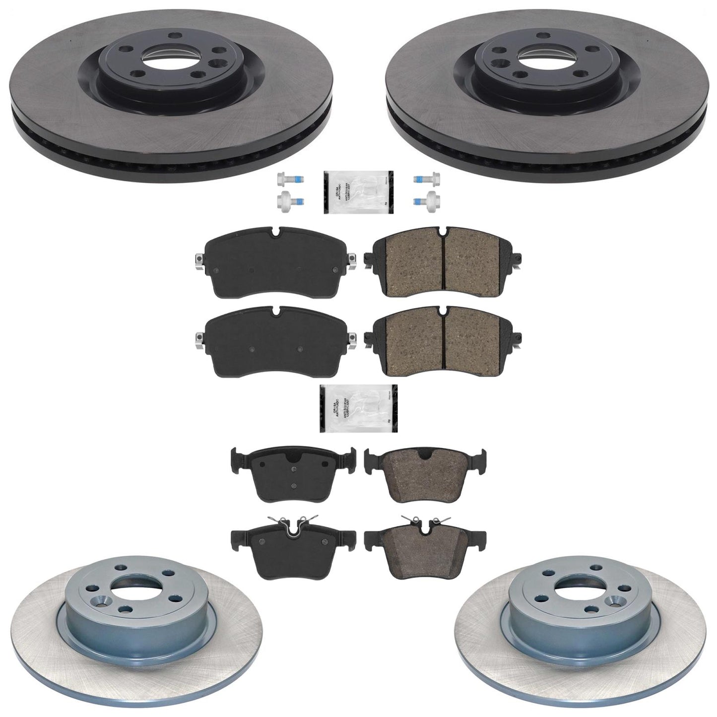 Front Rear Coated Brake Rotors & EPS Brake Pads For Range Rover Evoque HSE 18-19