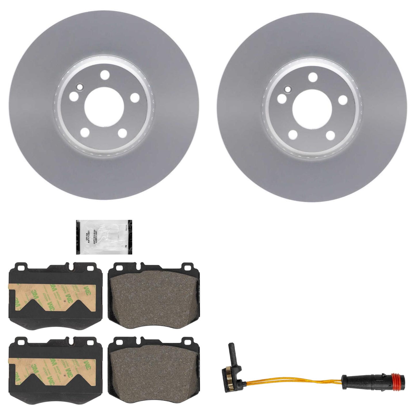 Front Coated Disc Brake Rotors & Pads for Mercedes Benz E350 20-23 Rear Wheel Dr