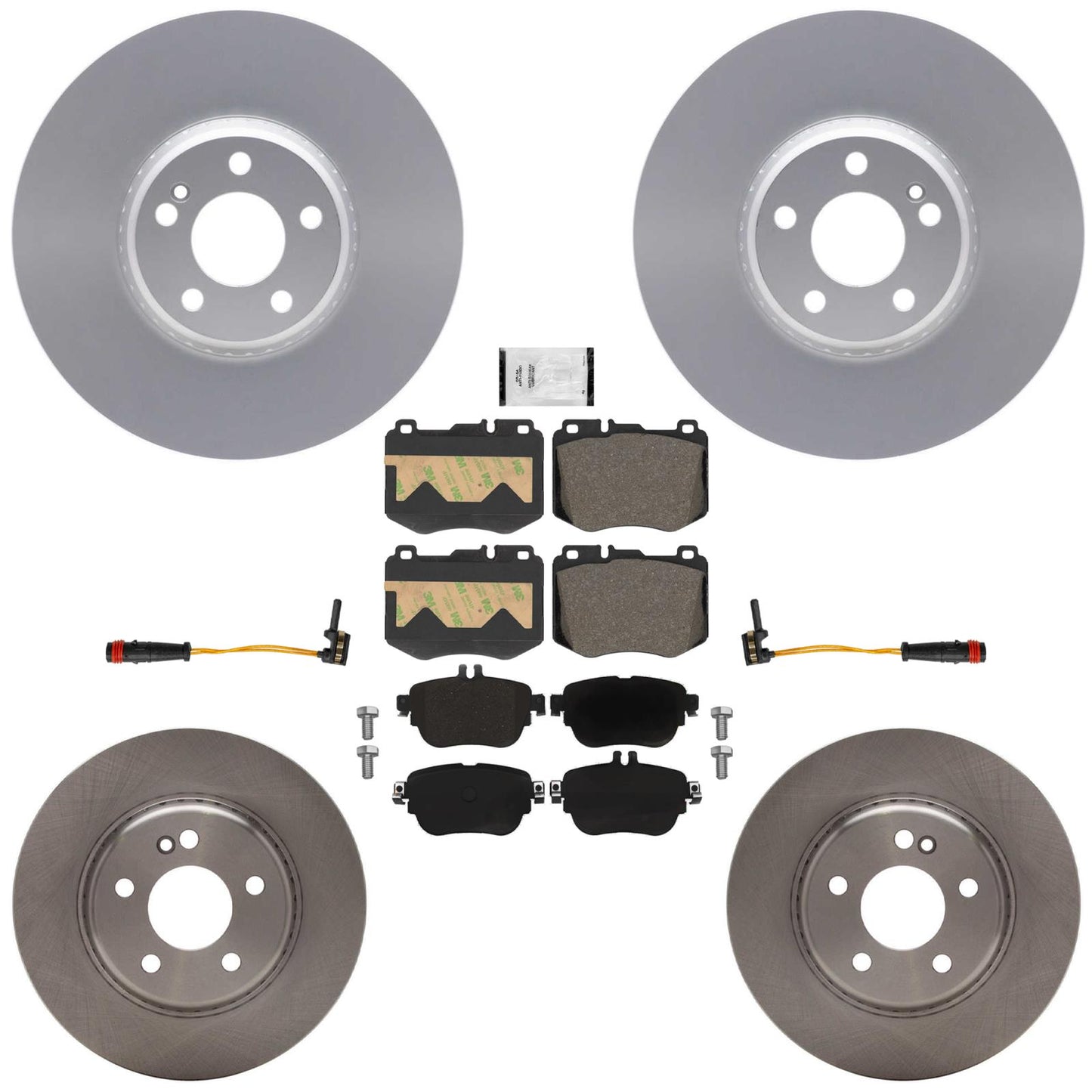 Coated Disc Brake Rotors & Pads for Mercedes Benz GLC300 2016-2018 W 342MM Rotor