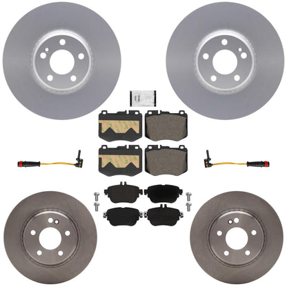 Coated Disc Brake Rotors & Pads for Mercedes Benz E350 2020-2023 Rear Wheel Drv