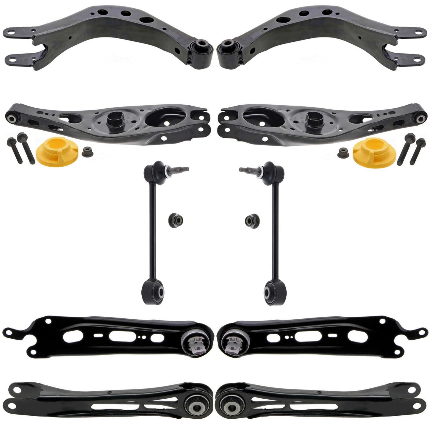 Mevotech Rear Upper & Lower Control Arms W Bushings For Chevrolet Equinox 18-24