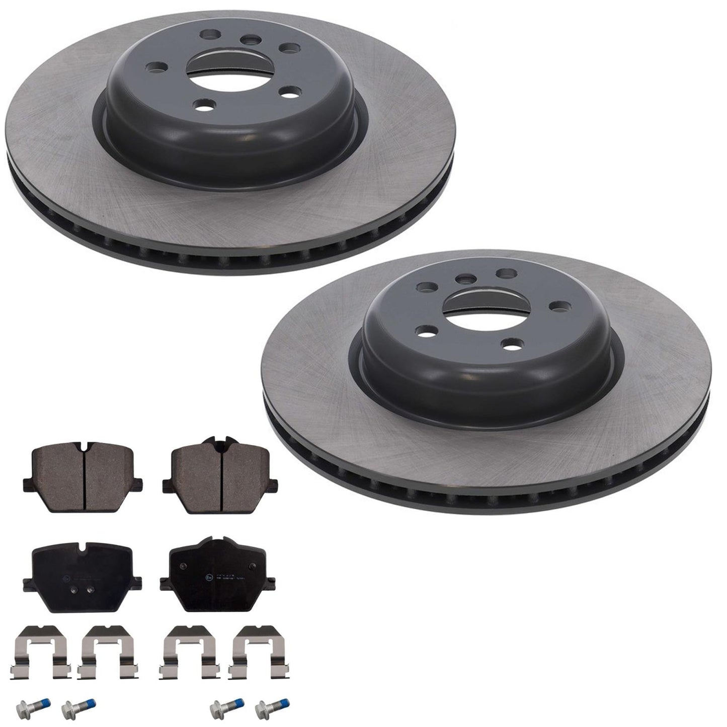 Rear Disc Brake Rotors & Euro R90 Pads for BMW 330i 2019 2022 2026 W/ 345MM