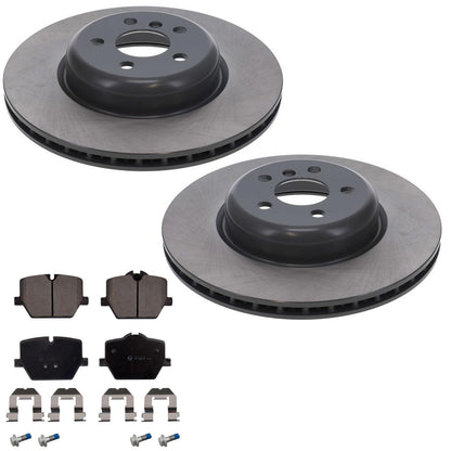 Rear Disc Brake Rotors & Euro R90 Pads for BMW 330i 2019 2022 2026 W/ 345MM