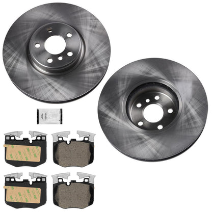 Front Disc Brake Rotors & Euro R90 Pads for BMW 530i 2017 2020 2023 W/ 348MM
