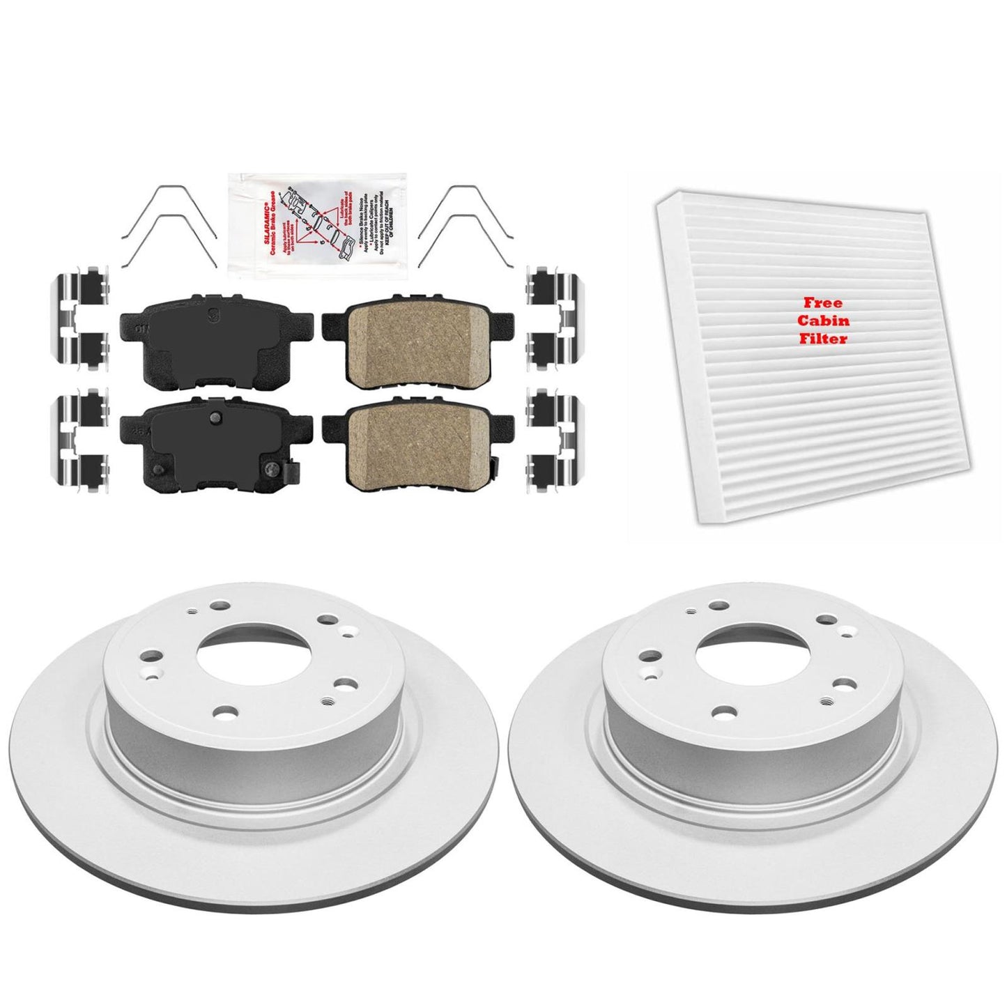 Rear Brake Pad & Rotors for Honda Accord 2008 - 2017 Ceramic Pad Rotor Fits TSX