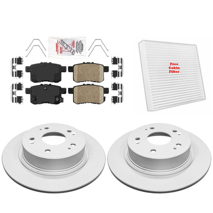 Rear Brake Pad & Rotors for Honda Accord 2008 - 2017 Ceramic Pad Rotor Fits TSX