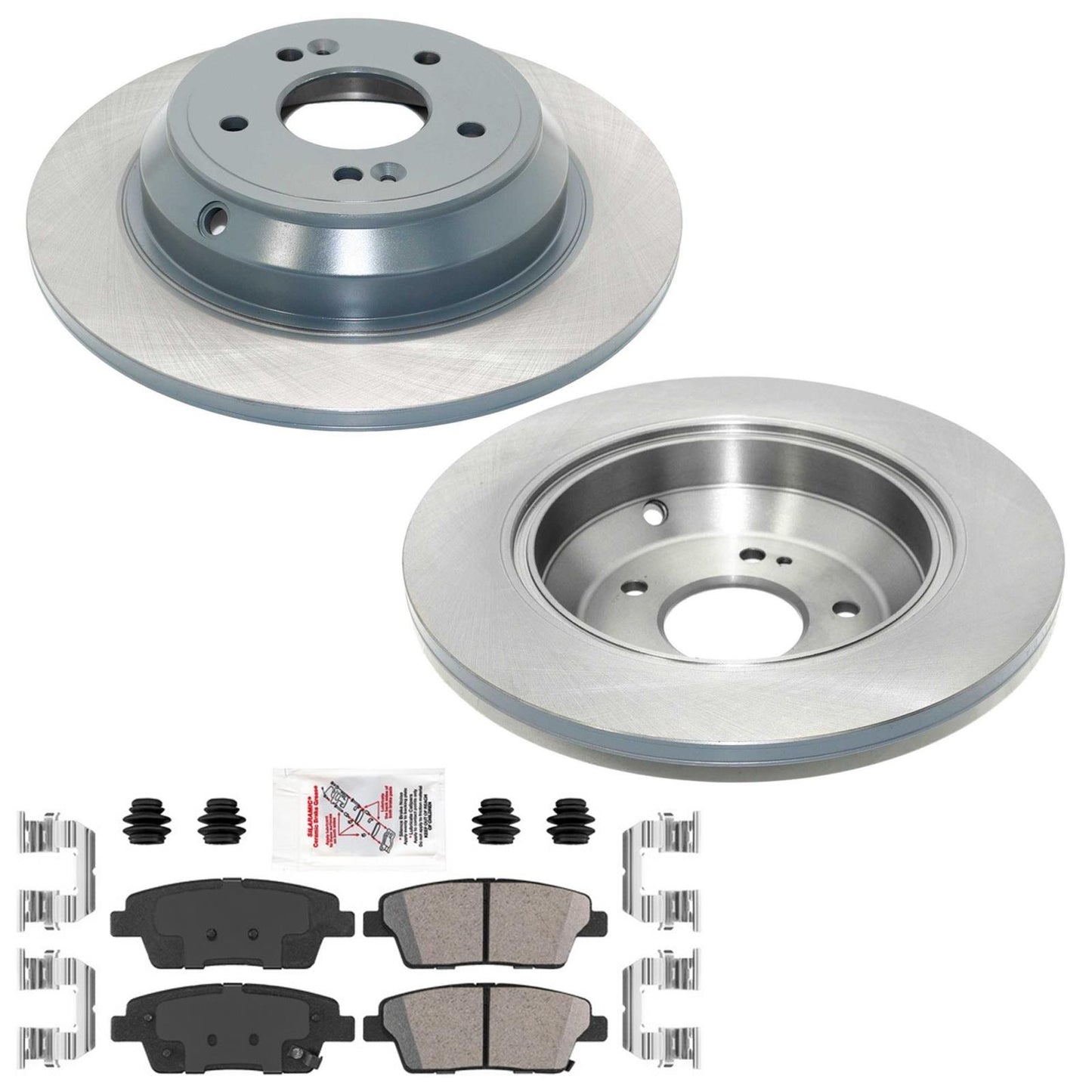 Coated Disc Brake Rotors & Brake Pads for Hyundai Genesis 4Door Sedan 2010-2016