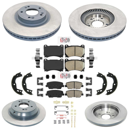 Coated Disc Brake Rotors & Brake Pads for Hyundai Genesis 2009 4.6L 4Door Sedan