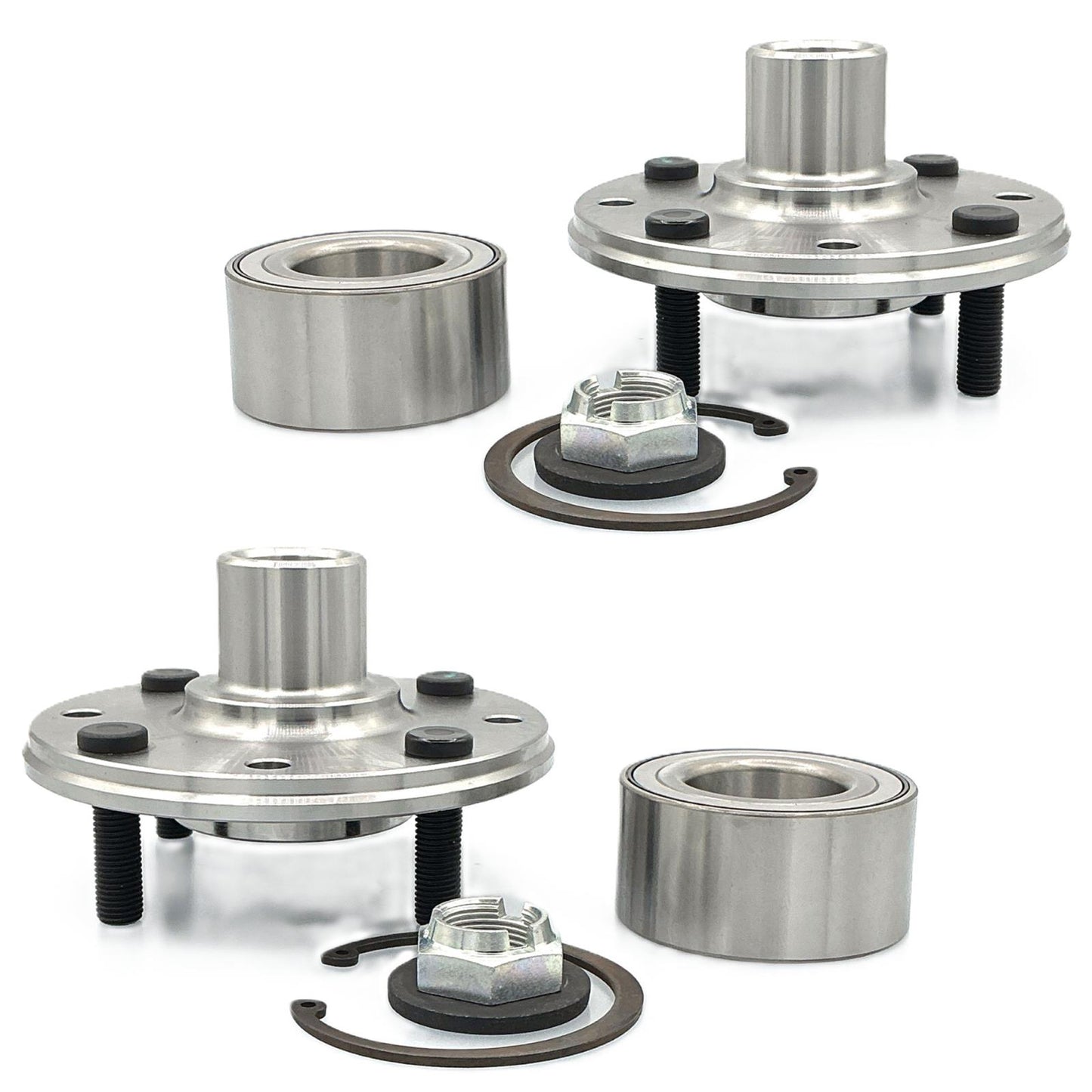 2 L&R Front Hub & Hub Bearing Kit for Volvo S40 V40 2000 2001 2002 2003 2004