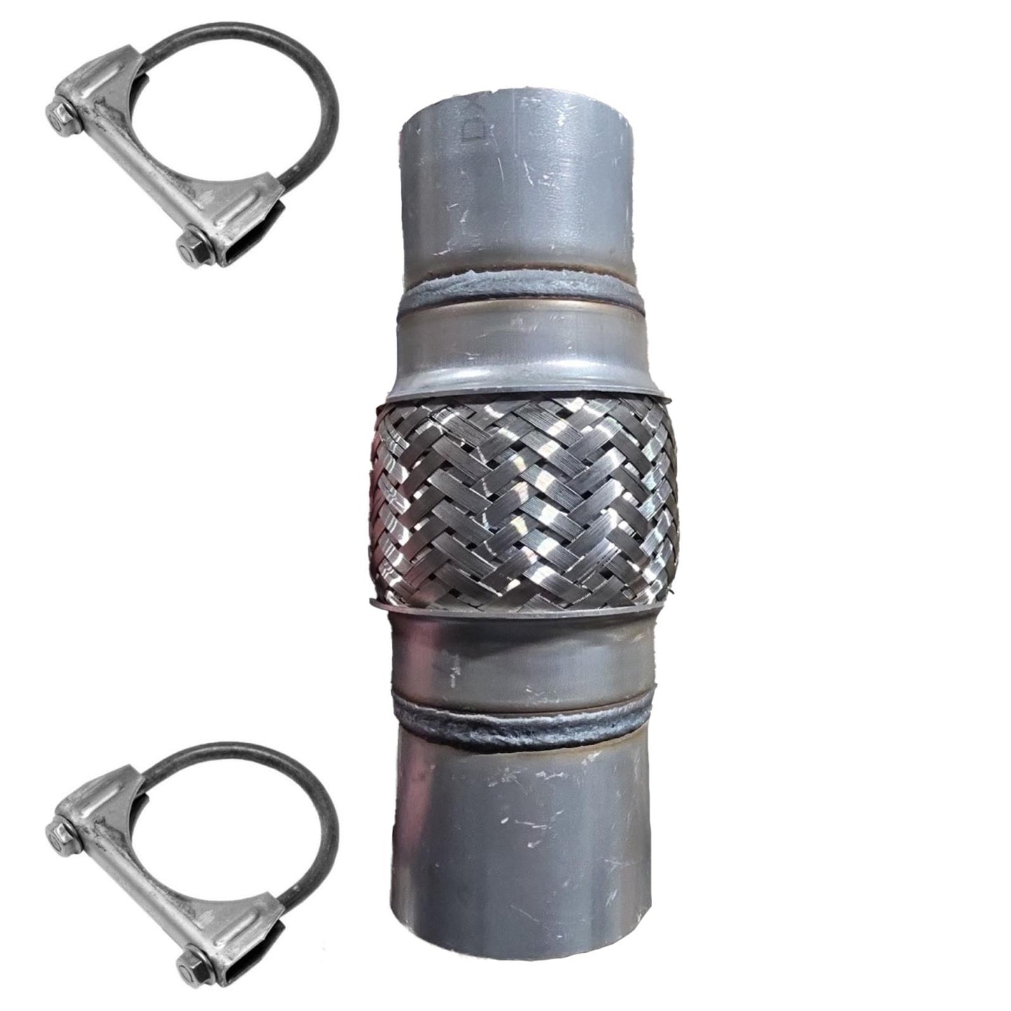 Tubo flexible de escape de acero inoxidable de alta resistencia, 2,5 x 8, tubo flexible HD, doble trenzado