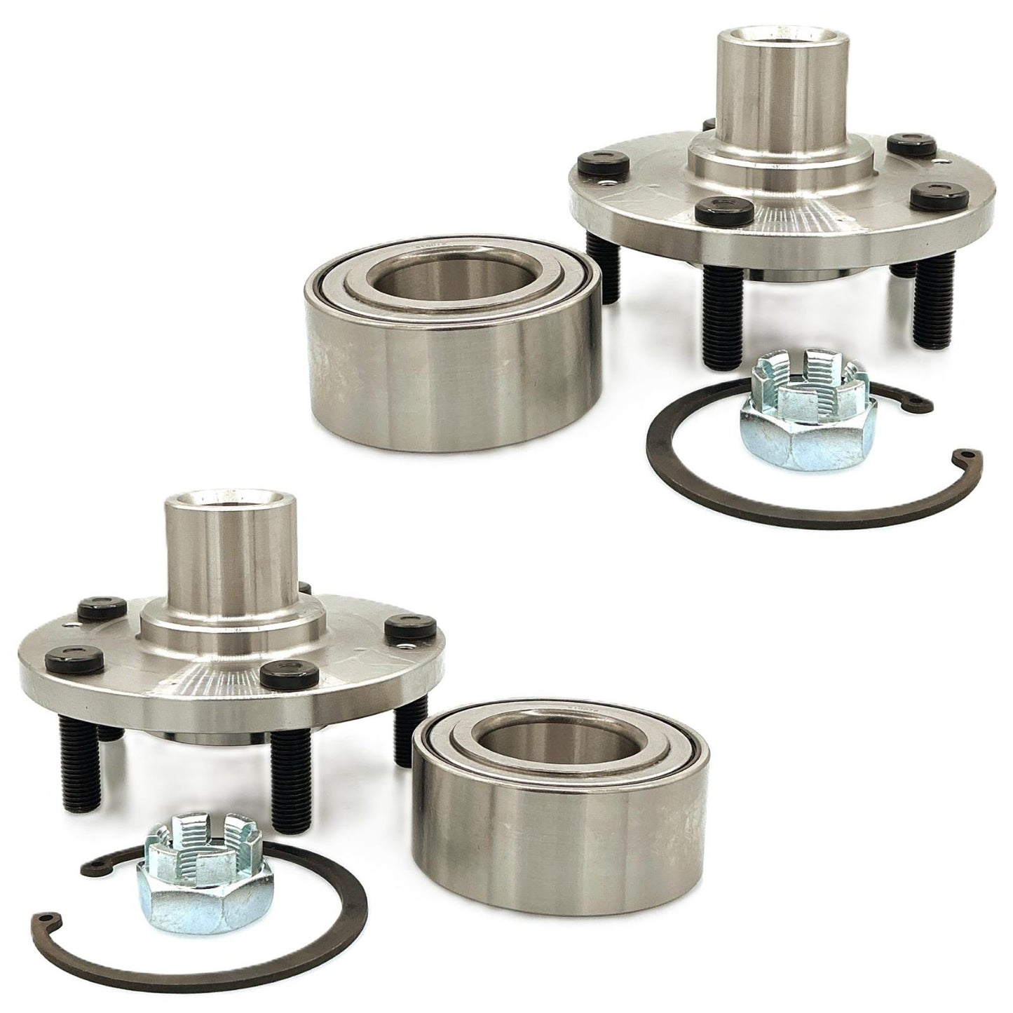 2 Front Hub & Hub Bearing Kit for Hyundai Tiburon 2.7 Engine 2003 2004 2007 2008