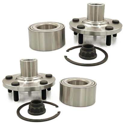 L&R Front Wheel Hub & Wheel Hub Bearing Kit for Civic LX DX 1992-2000 W/O ABS