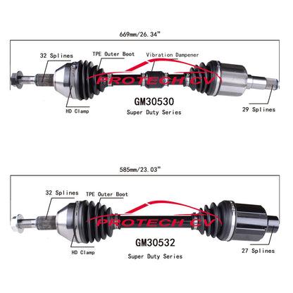 Left and Right CV Drive Axle Shafts for Dodge Grand Caravan 2011 2017 2018 2020