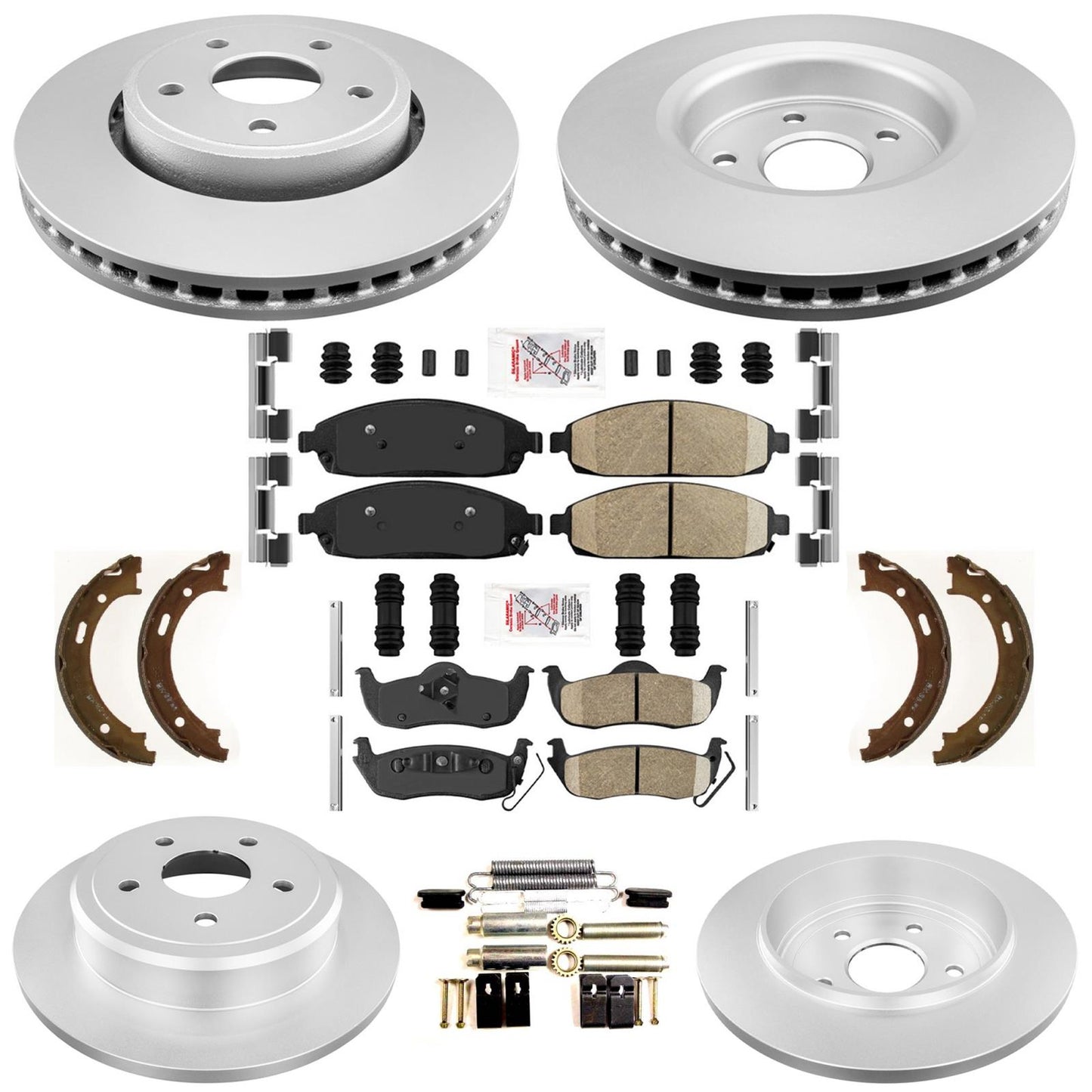 Front Rear Coated Disc Brake Rotors Brake Pads for Jeep Grand Cherokee 2005-2010