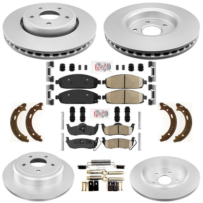 Front Rear Coated Disc Brake Rotors Brake Pads for Jeep Grand Cherokee 2005-2010