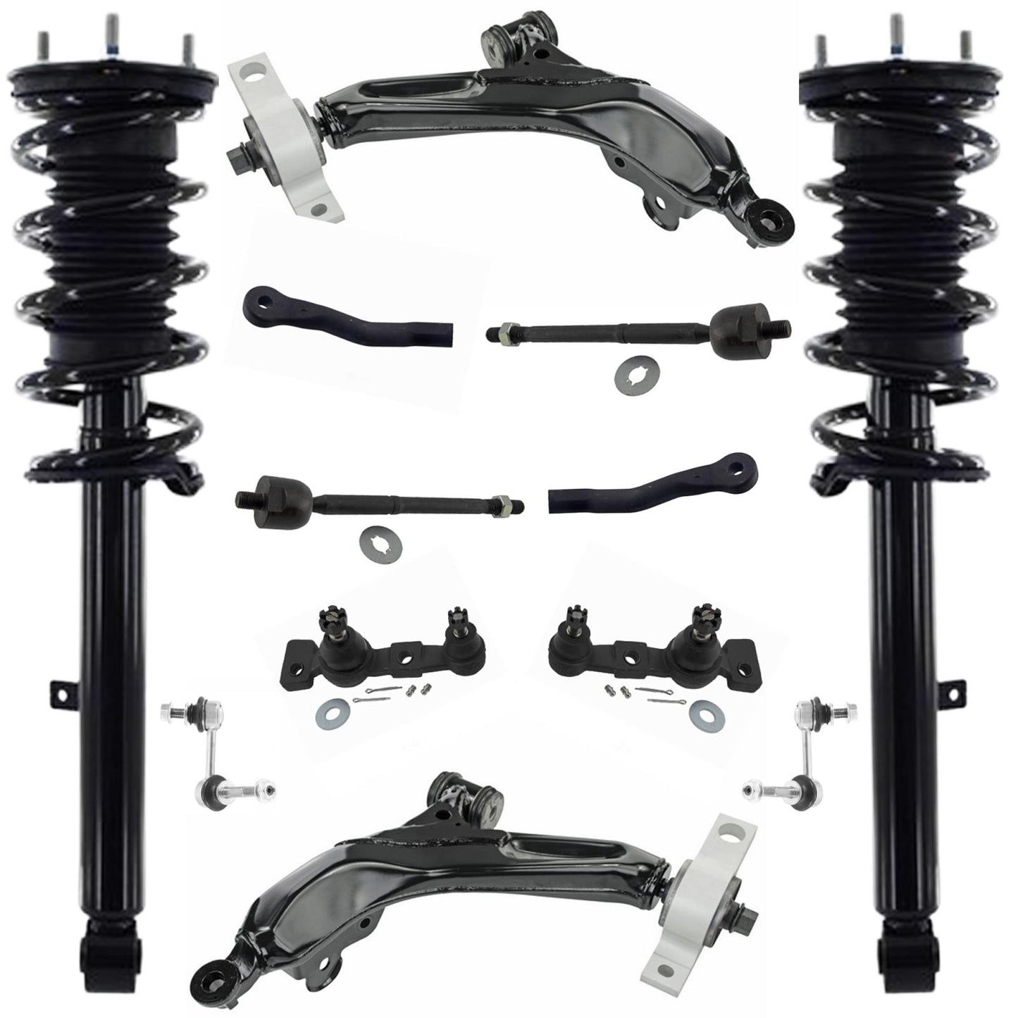 Front Struts Control Arms Tie Rods & Links For Lexus IS250 F Sport RWD 14-15