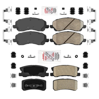 Front and Rear Ceramic Disc Brake Pads Hardware for Mitsubishi Outlander 07-13