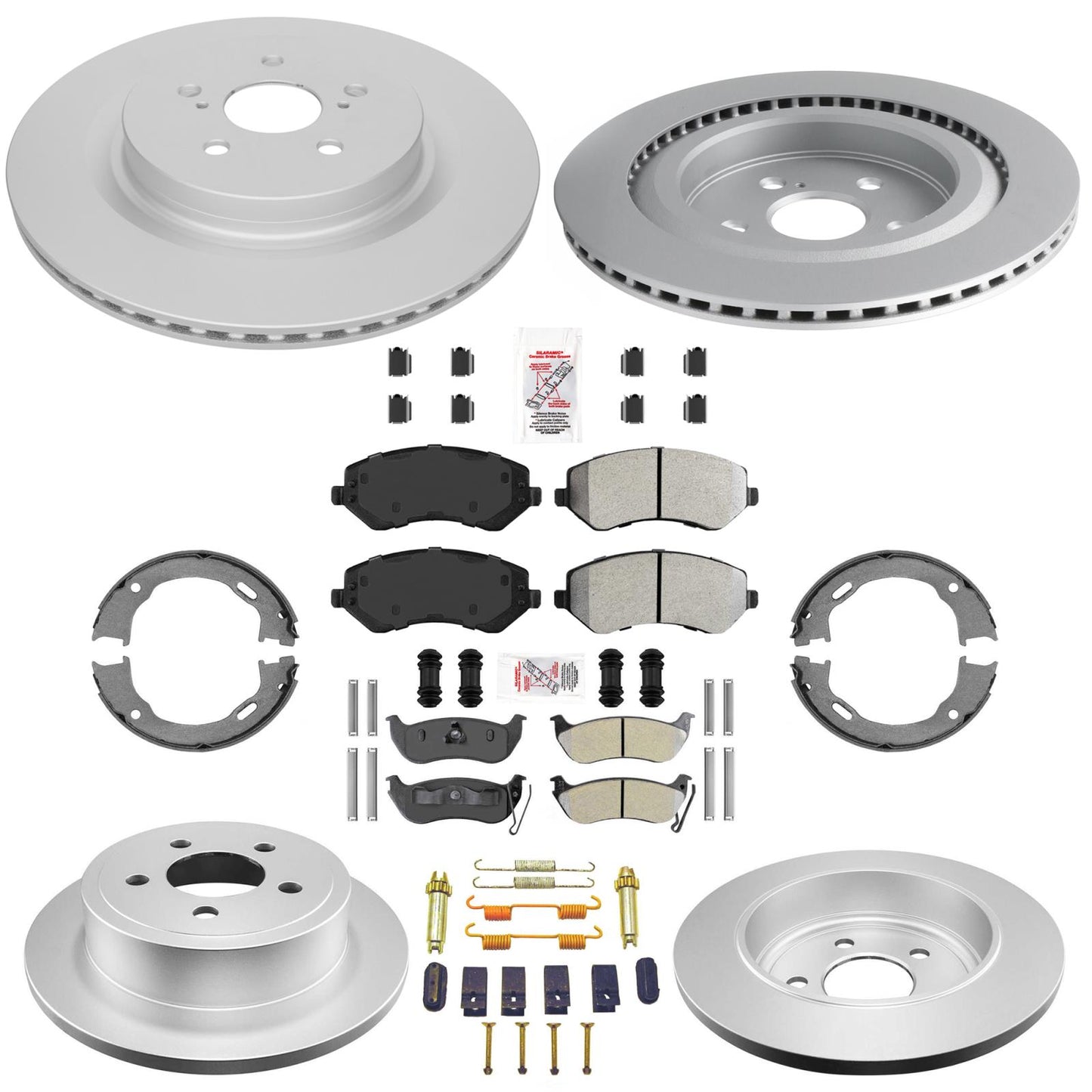 Front Rear Coated Disc Brake Rotors Brake Pads for Jeep Liberty 2003 2005 2007