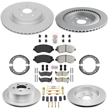Front Rear Coated Disc Brake Rotors Brake Pads for Jeep Liberty 2003 2005 2007