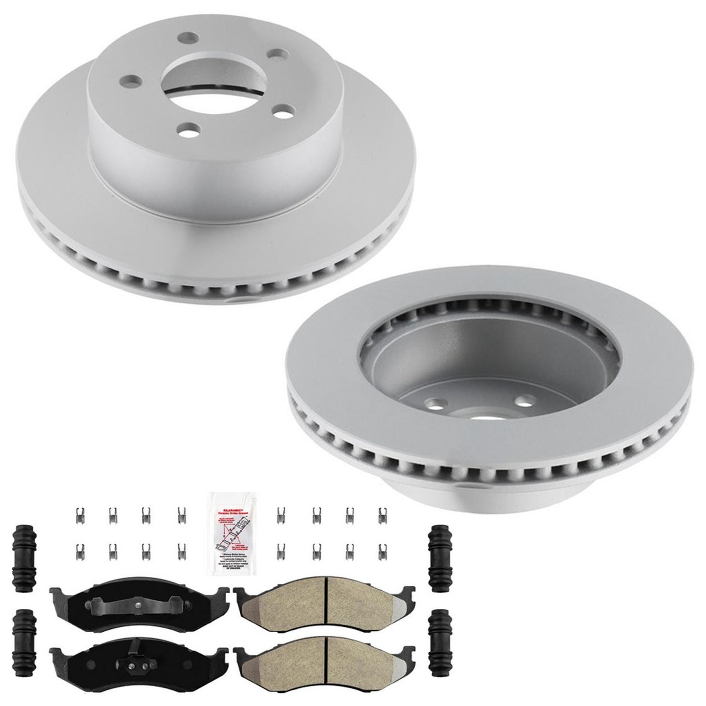 Front Coated Disc Brake Rotors Brake Pads for Jeep Wrangler 2003 2004 2005 2006